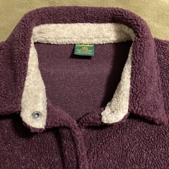 NWOT Vintage Cabela's Sherpa Fleece Snap Top Shacket Size L - Picture 7 of 10